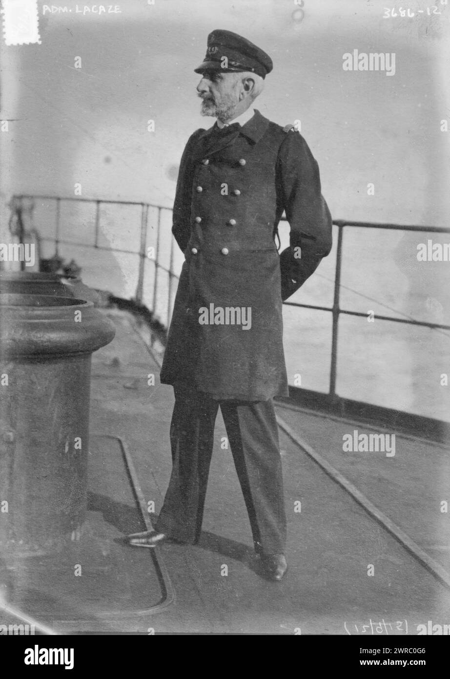 Adm. Lacaze, Photograph shows Marie Jean Lucien Lacaze (1860-1955), a French admiral who served in the Dardanelles Campaign during World War I., 1915 Dec. 9, Glass negatives, 1 negative: glass Stock Photo