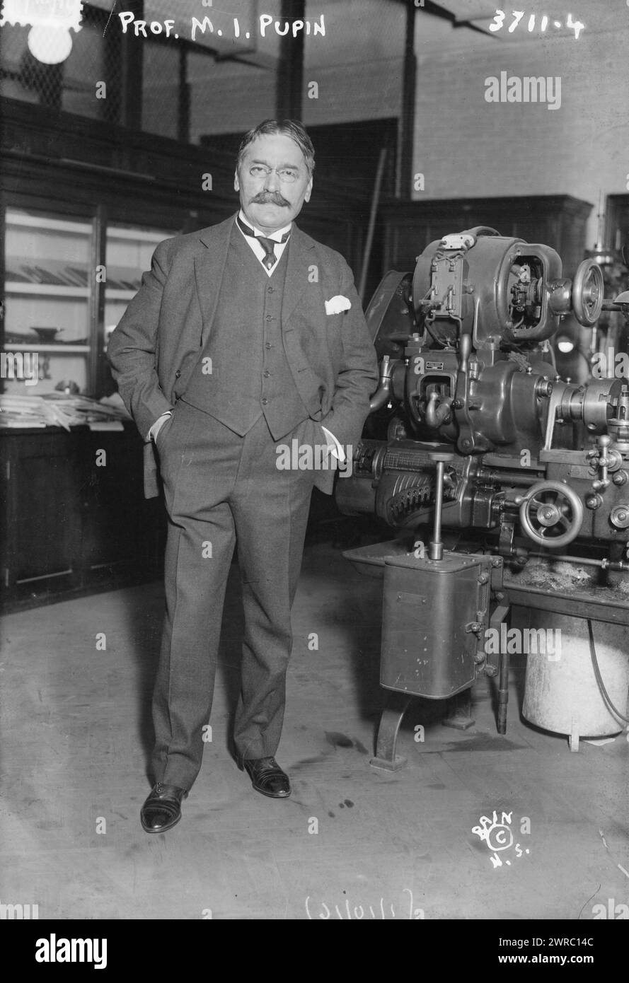 Prof. M.I. Pupin, Photograph shows Mihajlo Idvorski Pupin (1858-1935 ...