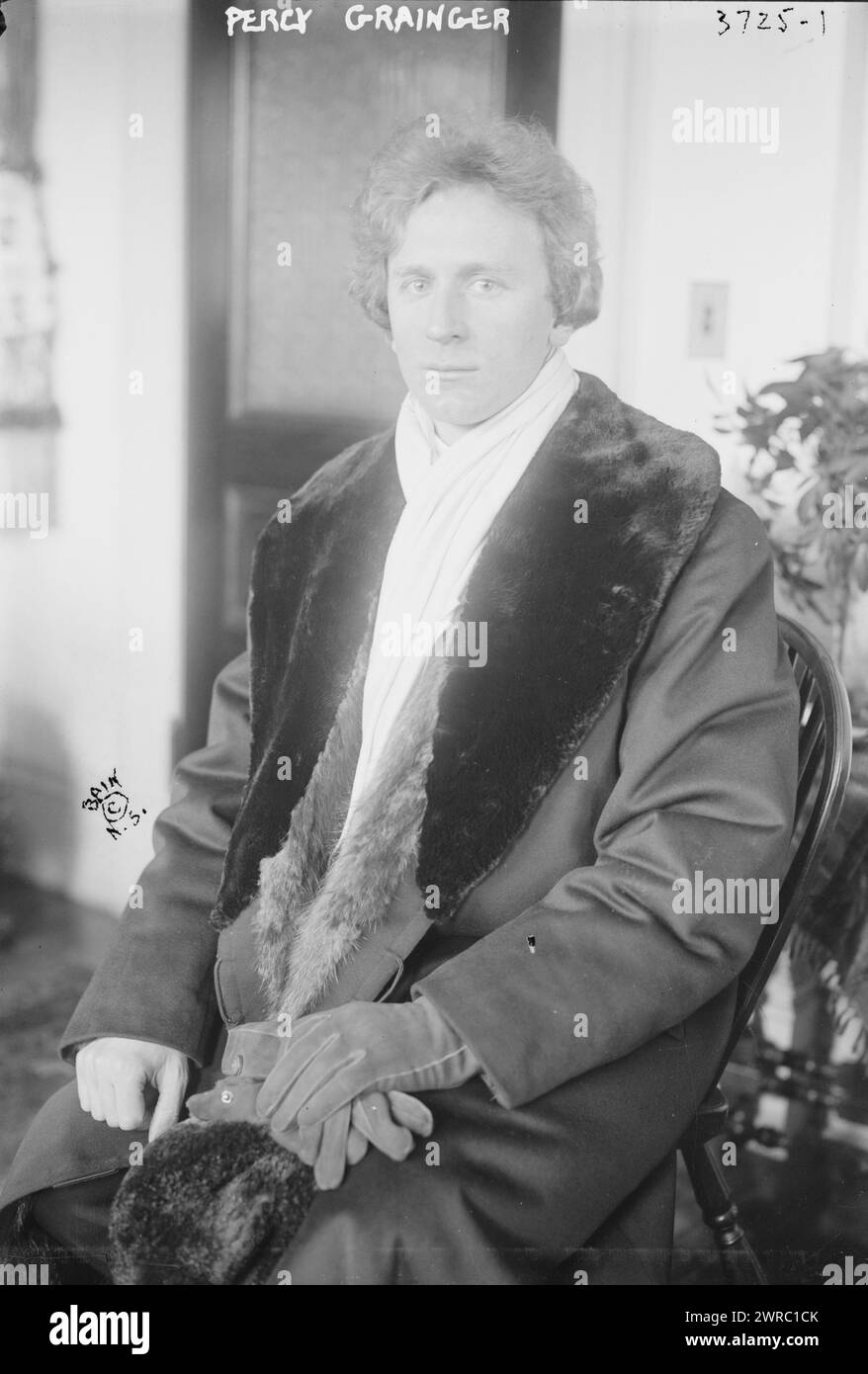 Percy Grainger, Photograph shows Percy Aldridge Grainger (1882-1961), an Australian-born composer and pianist., between ca. 1910 and ca. 1920, Glass negatives, 1 negative: glass Stock Photo