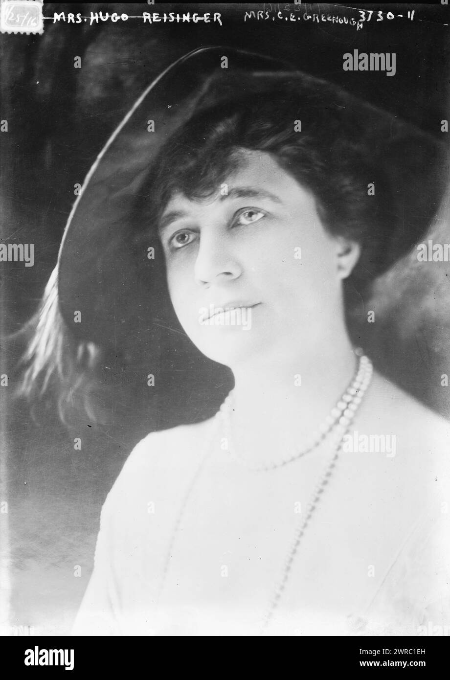 Mrs. C.E. Greenough, Photograph shows Mrs. Hugo Reisinger (Edmee Busch) who married Charles E. Greennough., between ca. 1910 and ca. 1920, Glass negatives, 1 negative: glass Stock Photo