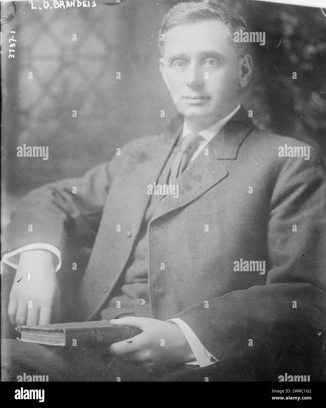 L.D. Brandeis, Photograph shows Louis Dembitz Brandeis, an American lawyer and Associate Justice of the U.S. Supreme Court., between ca. 1910 and ca. 1920, Glass negatives, 1 negative: glass Stock Photo