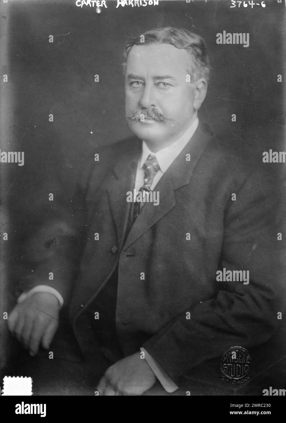 Carter Harrison, Photograph shows Carter Henry Harrison, Jr. (1860-1953) who was Mayor of Chicago (1897-1905 and 1911-1915)., between ca. 1915 and ca. 1920, Glass negatives, 1 negative: glass Stock Photo