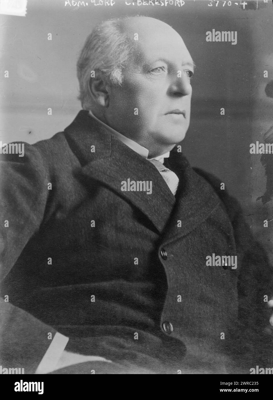 Adm. Lord C. Beresford, Photograph shows Charles William de la Poer Bereford (1846-1919) who was a British admiral and member of Parliament., between ca. 1915 and 1919, Glass negatives, 1 negative: glass Stock Photo