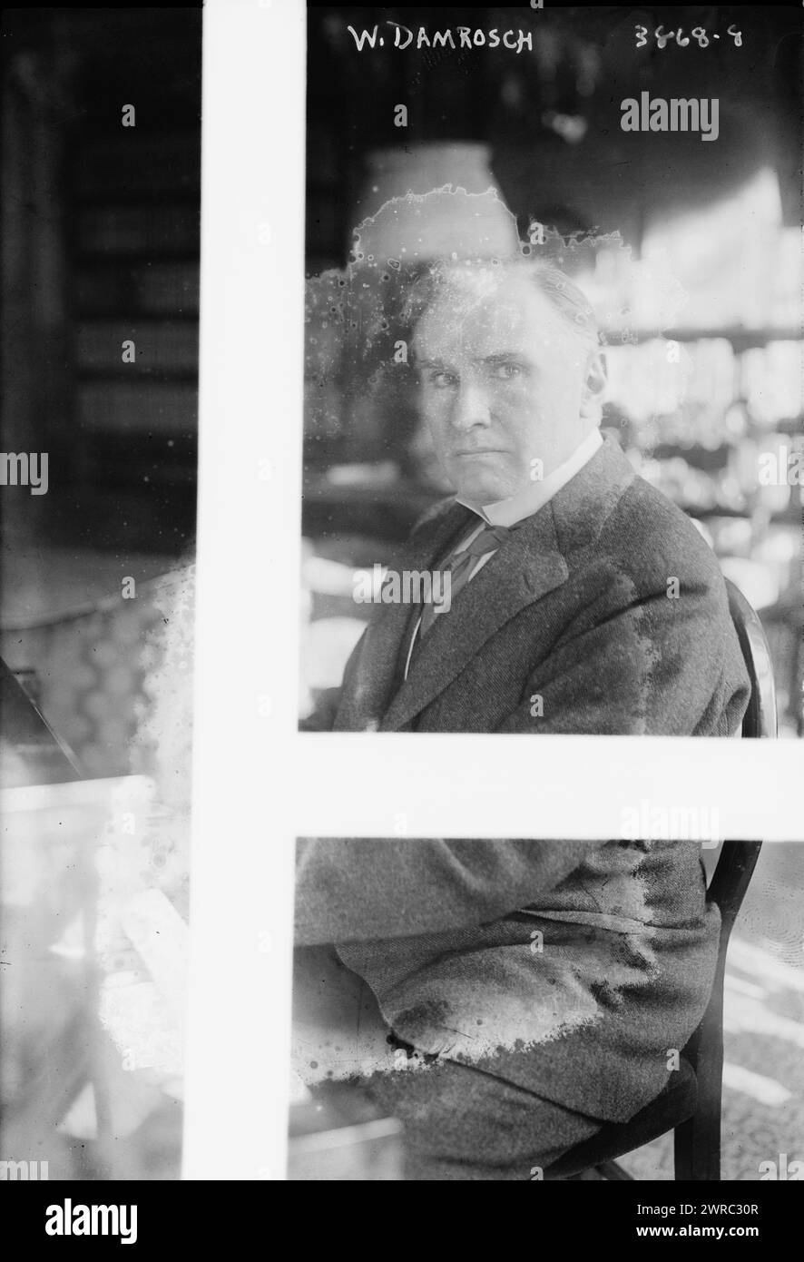 W. Damrosch, Photograph shows conductor and composer Walter Johannes Damrosch (1862-1950)., 1916, Glass negatives, 1 negative: glass Stock Photo