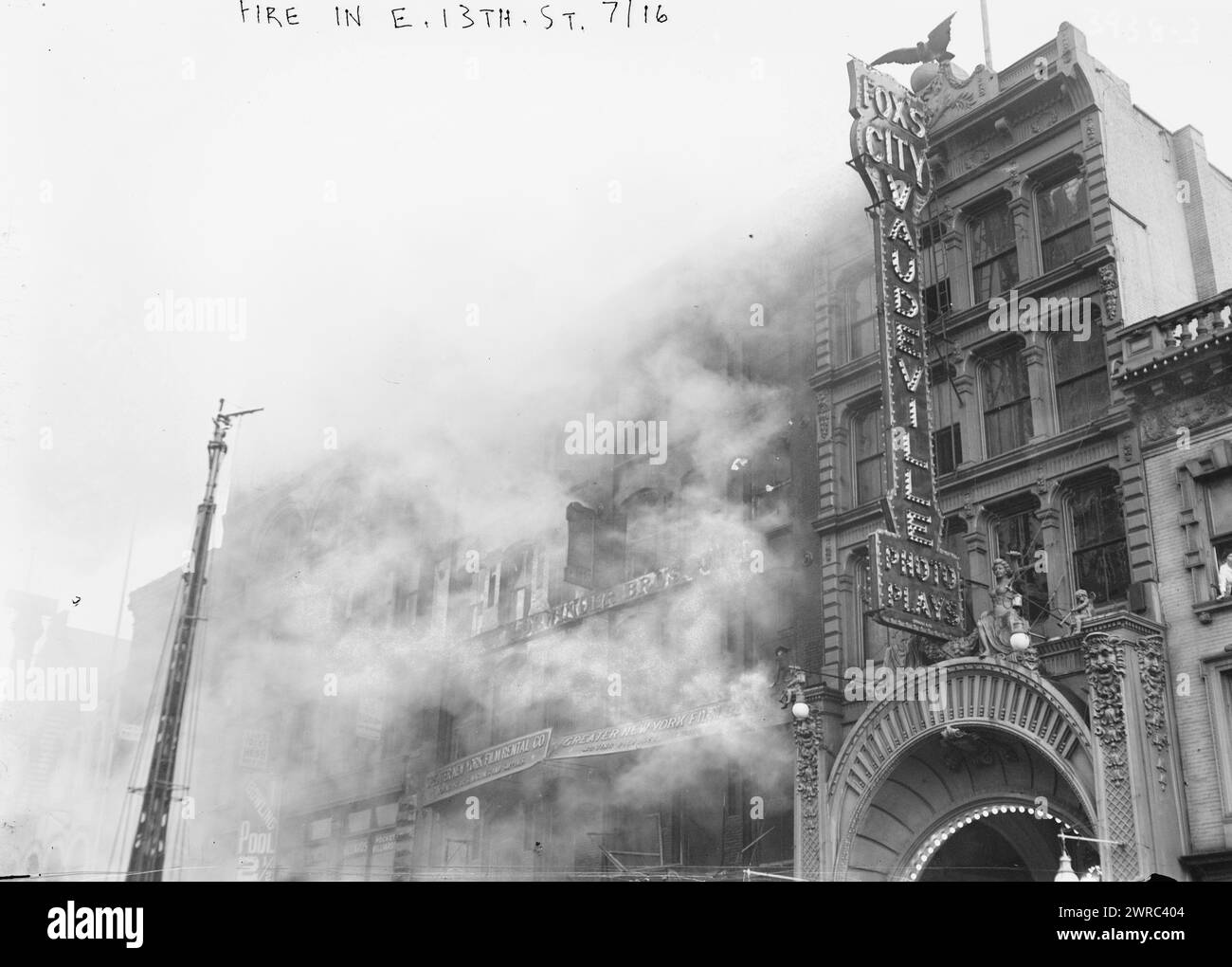 Fire, E. 13th St., 1916, 1916., Glass negatives, 1 negative: glass Stock Photo