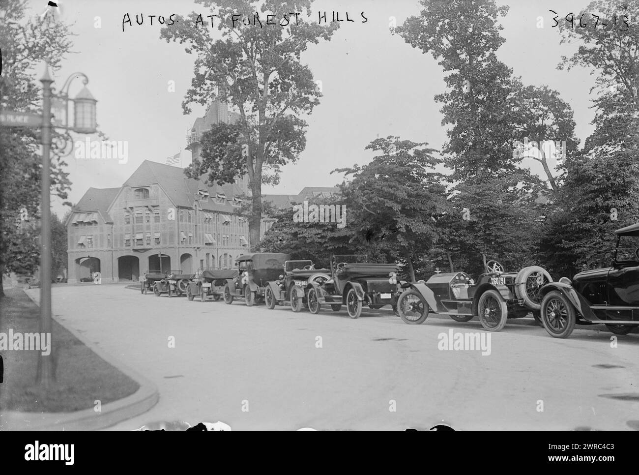 Autos at Forest Hills, between ca. 1915 and ca. 1920, Glass negatives, 1 negative: glass Stock Photo