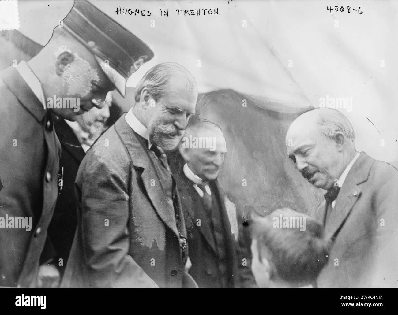 Hughes in Trenton, Photograph shows the governor of New York and Supreme Court associate justice Charles Evans Hughes, Sr. (1862-1948) in Trenton, New Jersey., between ca. 1915 and ca. 1920, Glass negatives, 1 negative: glass Stock Photo