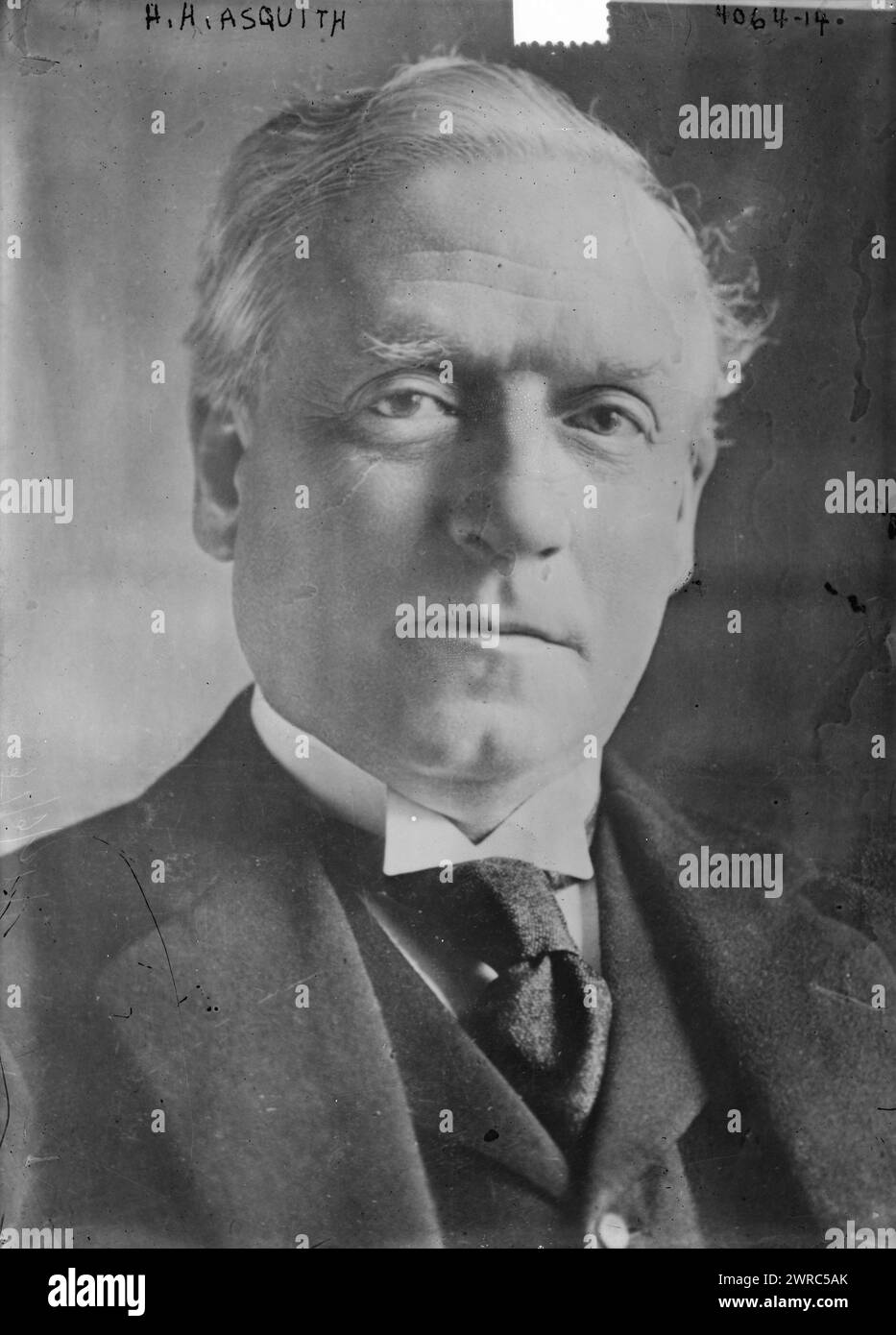 H.H. Asquith, Photograph shows Herbert Henry Asquith, 1st Earl of Oxford and Asquith (1852-1928), who was the British Prime Minister (1908-1916)., between ca. 1915 and ca. 1920, Glass negatives, 1 negative: glass Stock Photo