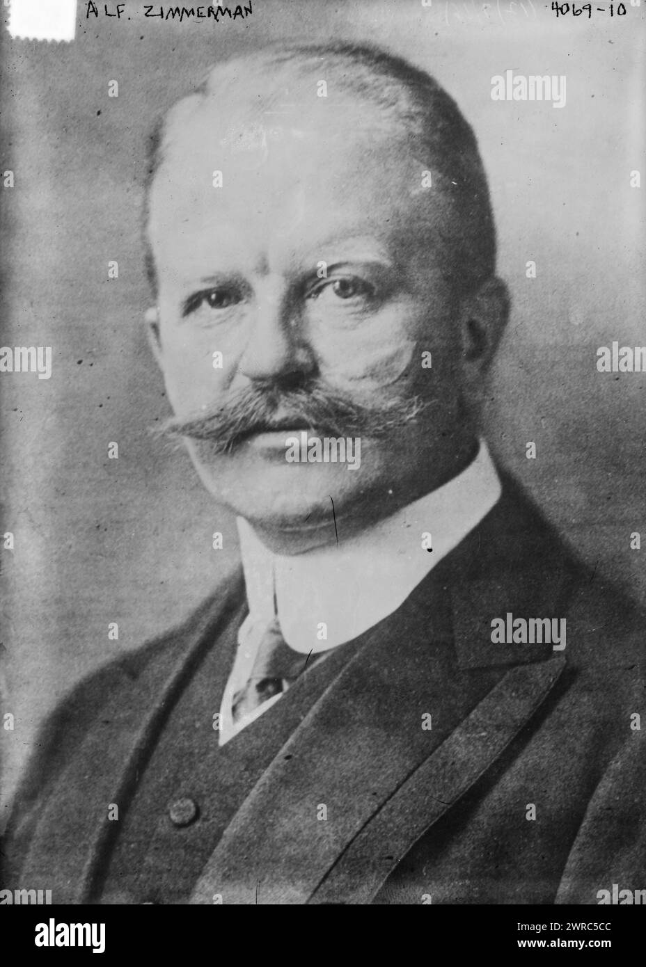 Alf. i.e. Arthur Zimmerman, Photograph shows Arthur Zimmermann (1864-1940) who served as State Secretary for Foreign Affairs of Germany (1916-1917)., between ca. 1915 and ca. 1920, Glass negatives, 1 negative: glass Stock Photo