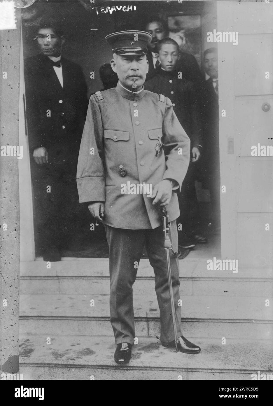 Gen. Count Terauchi, Photograph shows politician and officer Count Terauchi Masatake (1852-1919) who was a Gensui (Marshal) in the Imperial Japanese Army and served as Prime Minister (1916-1918)., between ca. 1915 and ca. 1920, Glass negatives, 1 negative: glass Stock Photo