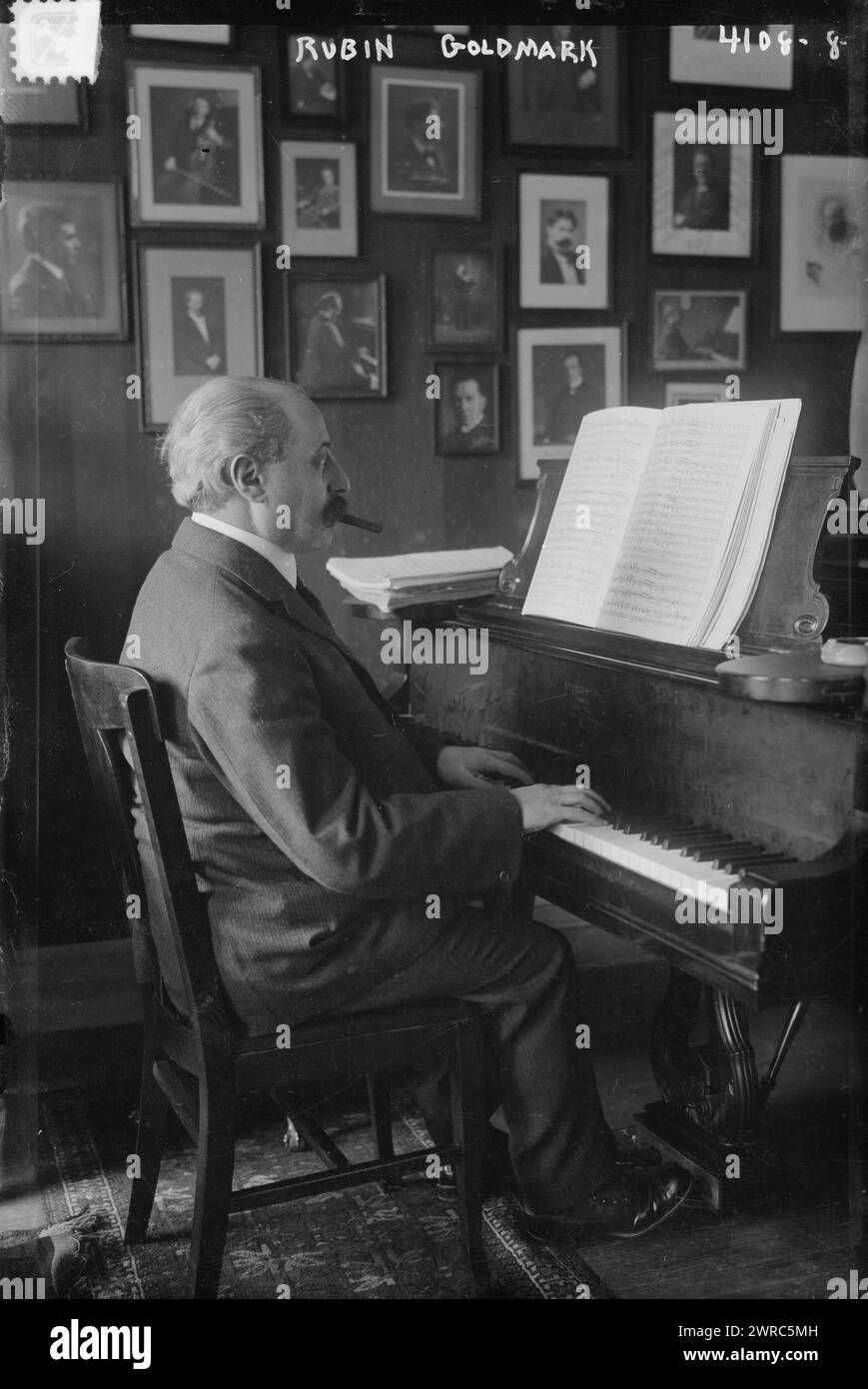 Rubin Goldmark, Photograph shows composer and pianist Rubin Goldmark (1872-1936)., 1917 Feb. 28, Glass negatives, 1 negative: glass Stock Photo