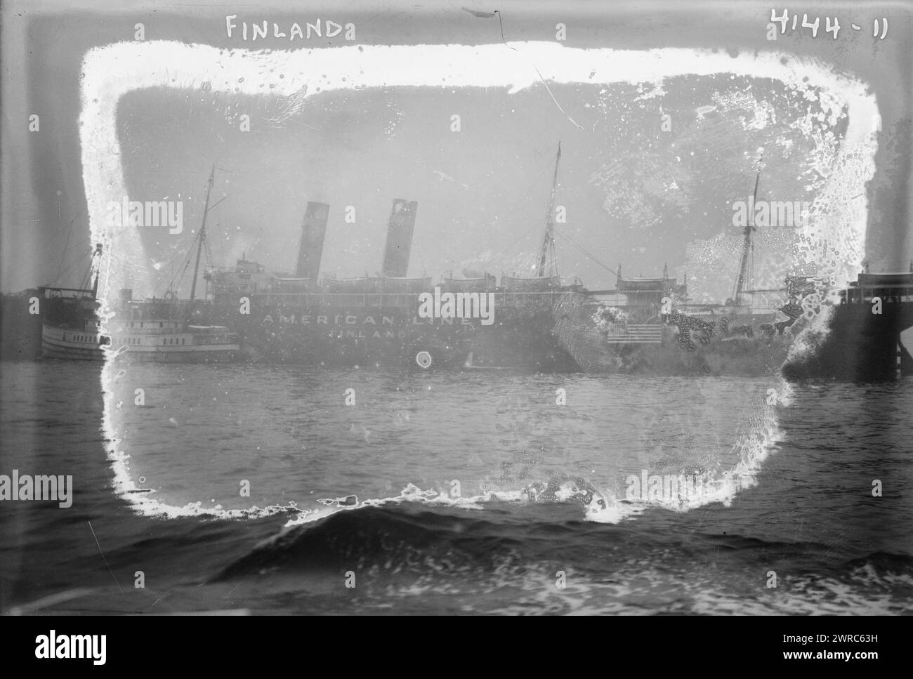 FINLAND, Photograph shows the SS Finland which became the USS Finland during World War I when she served as a United States Navy transport ship., between ca. 1915 and 1917, Glass negatives, 1 negative: glass Stock Photo