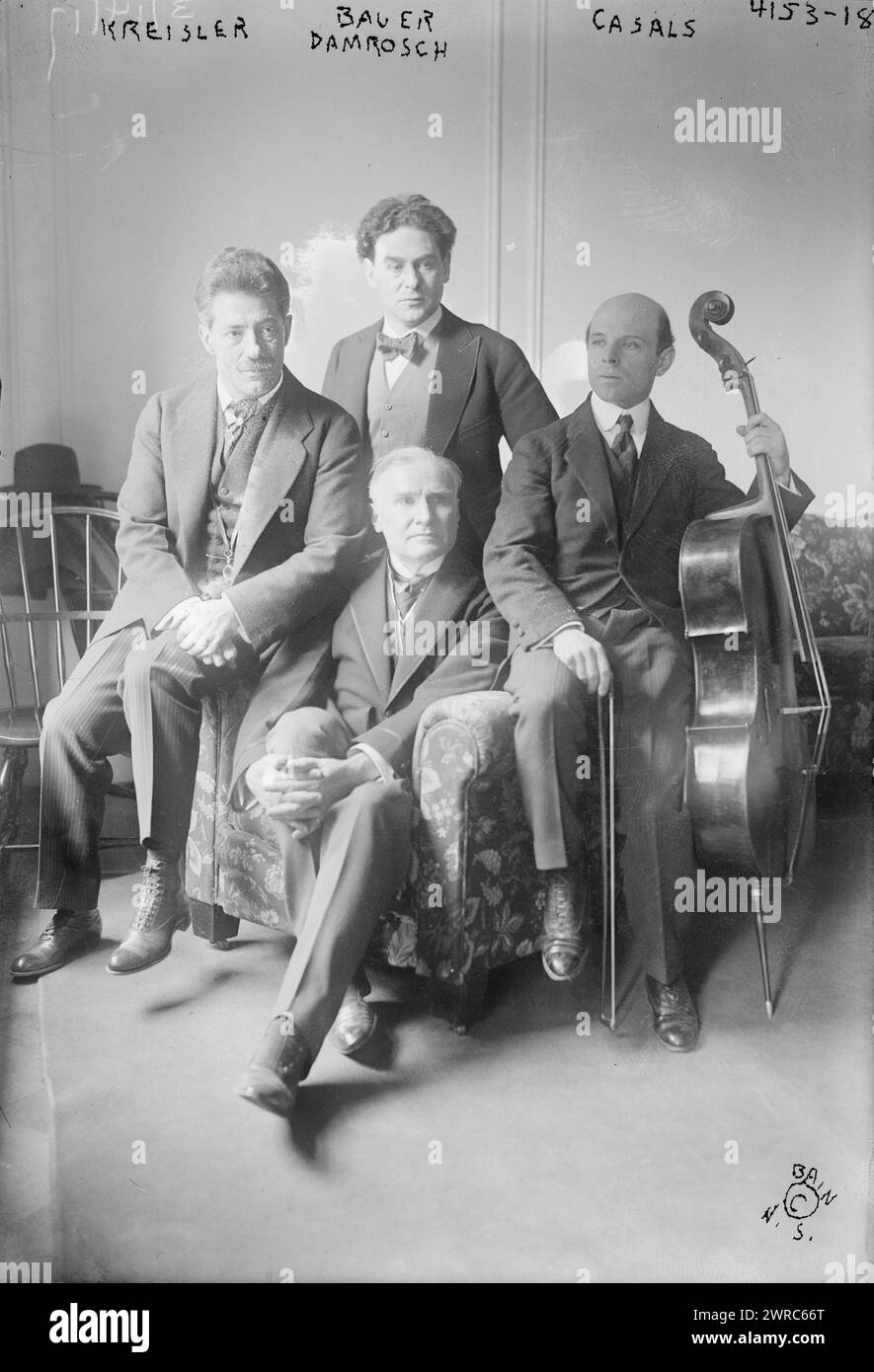 Kreisler, Damrosch, Casals, Bauer, Photograph shows Fritz Kreisler, Walter Damrosch, Pablo