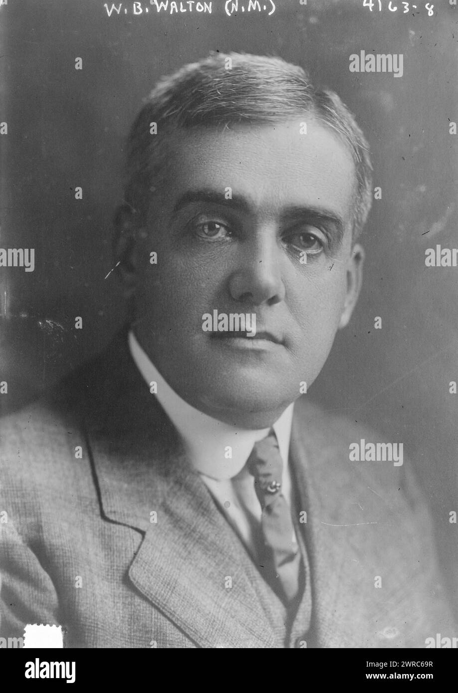 W.B. Walton (N.M.), Photograph shows lawyer and politician William Bell Walton (1871-1939) who served as a U.S. Representative from New Mexico from 1917 to 1919., between ca. 1915 and ca. 1920, Glass negatives, 1 negative: glass Stock Photo