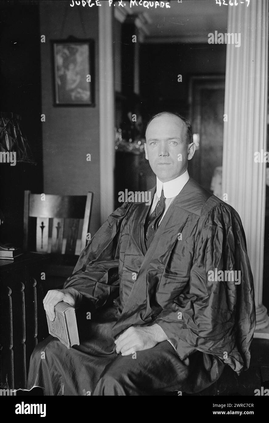 Judge F.X. McQuade, Photograph shows Francis Xavier McQuade (d. 1955) who served as a New York City magistrate., between ca. 1915 and ca. 1920, Glass negatives, 1 negative: glass Stock Photo