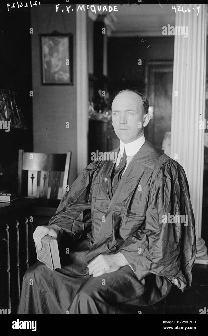 F.X. McQuade, Photograph shows Francis Xavier McQuade (d. 1955) who served as a New York City magistrate., between ca. 1915 and ca. 1920, Glass negatives, 1 negative: glass Stock Photo