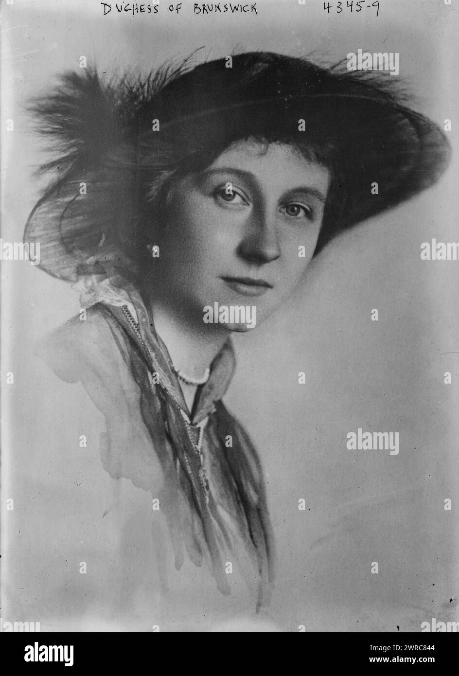 Duchess of Brunswick, Photograph shows Victoria Louise of Prussia (1892-1980), the daughter of German Emperor Wilhelm II and Empress Augusta Victoria. She became Duchess of Brunswick after her 1913 marriage to Prince Ernest Augustus of Hanover., between ca. 1915 and ca. 1920, Glass negatives, 1 negative: glass Stock Photo