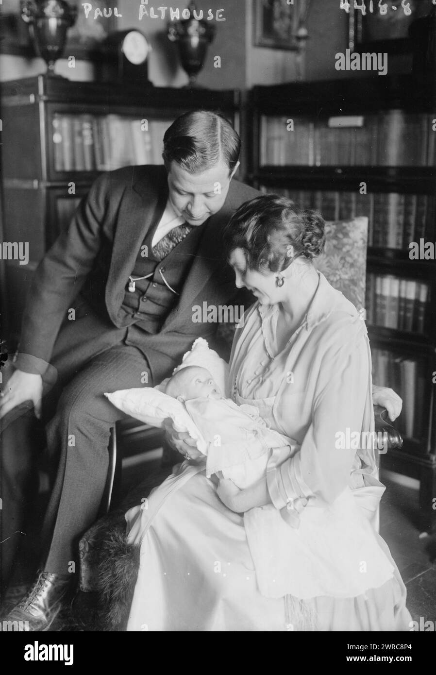 Paul Althouse, Photograph shows American opera singer Paul Shearer Althouse (1889-1954) with his wife Elizabeth Breen (1896-1966) and baby Rita Mary., between ca. 1915 and ca. 1920, Glass negatives, 1 negative: glass Stock Photo