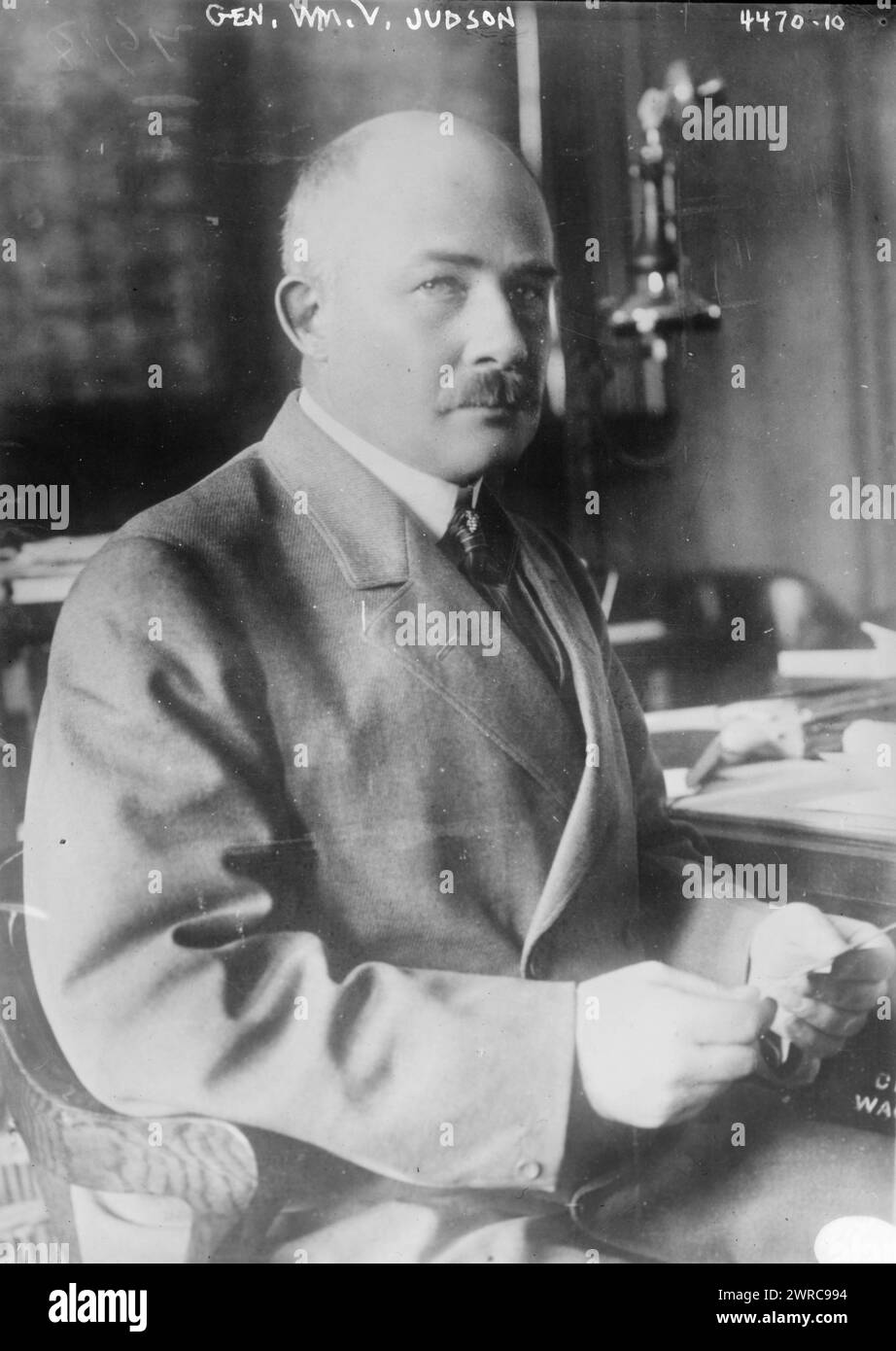 Gen. Wm. V. Judson, Photograph shows General William Voorhees Judson (1865-1923) who served as chief of the American military mission in Petrograd., 1918 Feb. 1918, Glass negatives, 1 negative: glass Stock Photo