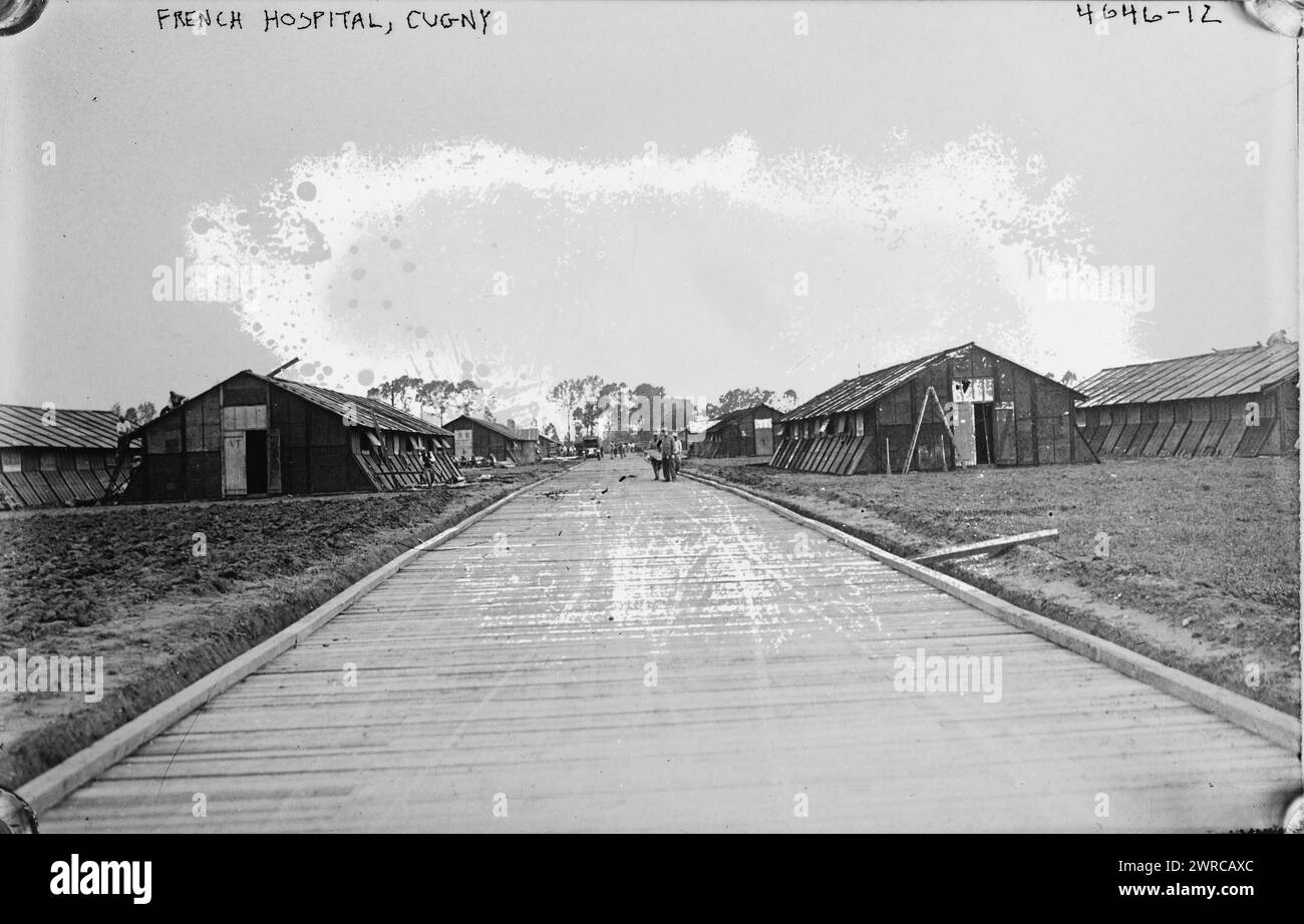 French hospital, Cugny, between ca. 1915 and ca. 1920, Glass negatives, 1 negative: glass Stock Photo