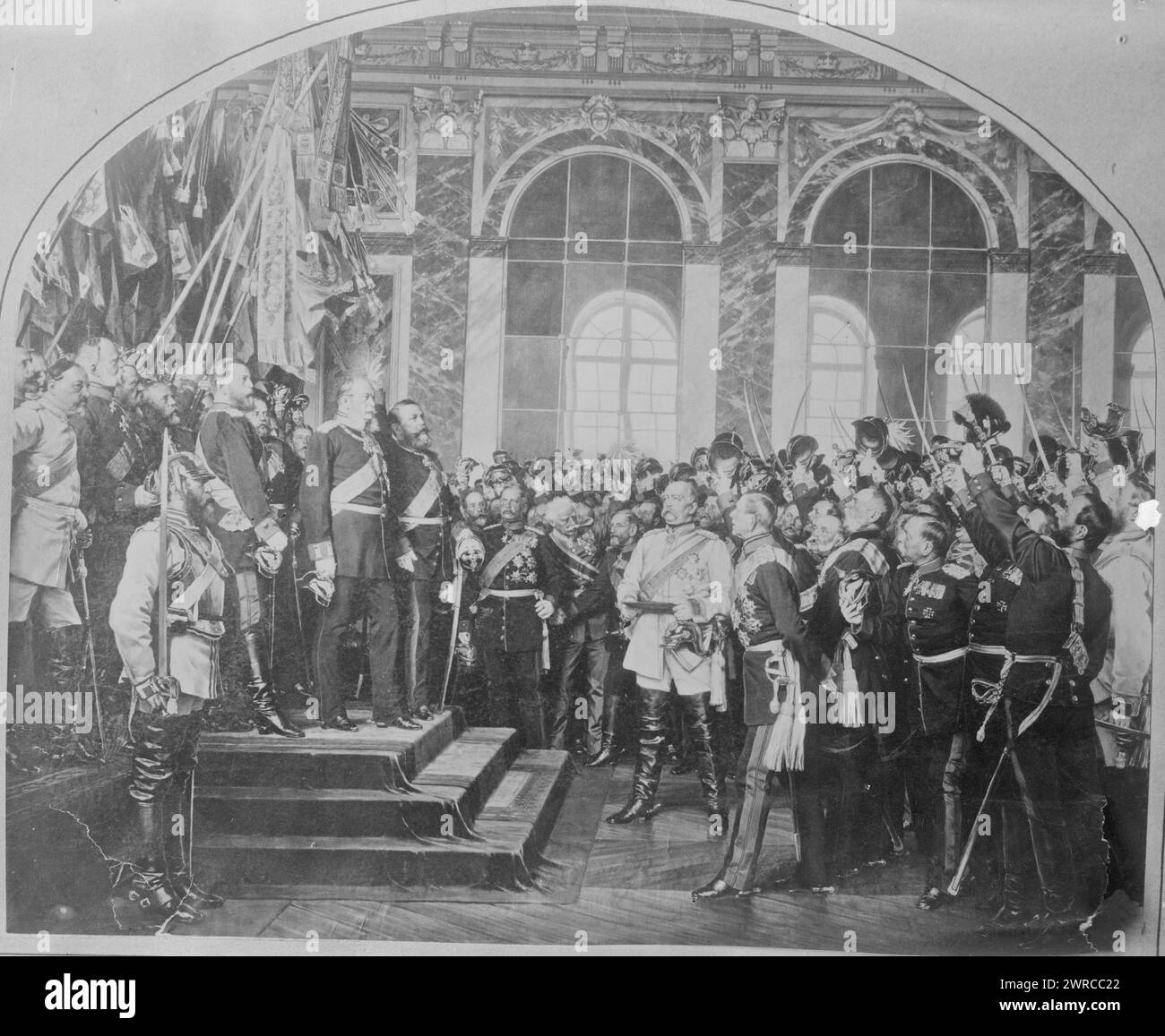 Crowning of Wilhelm I of Germany, Photograph shows a painting by Anton von Werner of the crowning of Wilhelm I of Germany (1797-1888) in 1871. Von Werner painted the picture in 1885., between ca. 1915 and ca. 1920, Glass negatives, 1 negative: glass Stock Photo