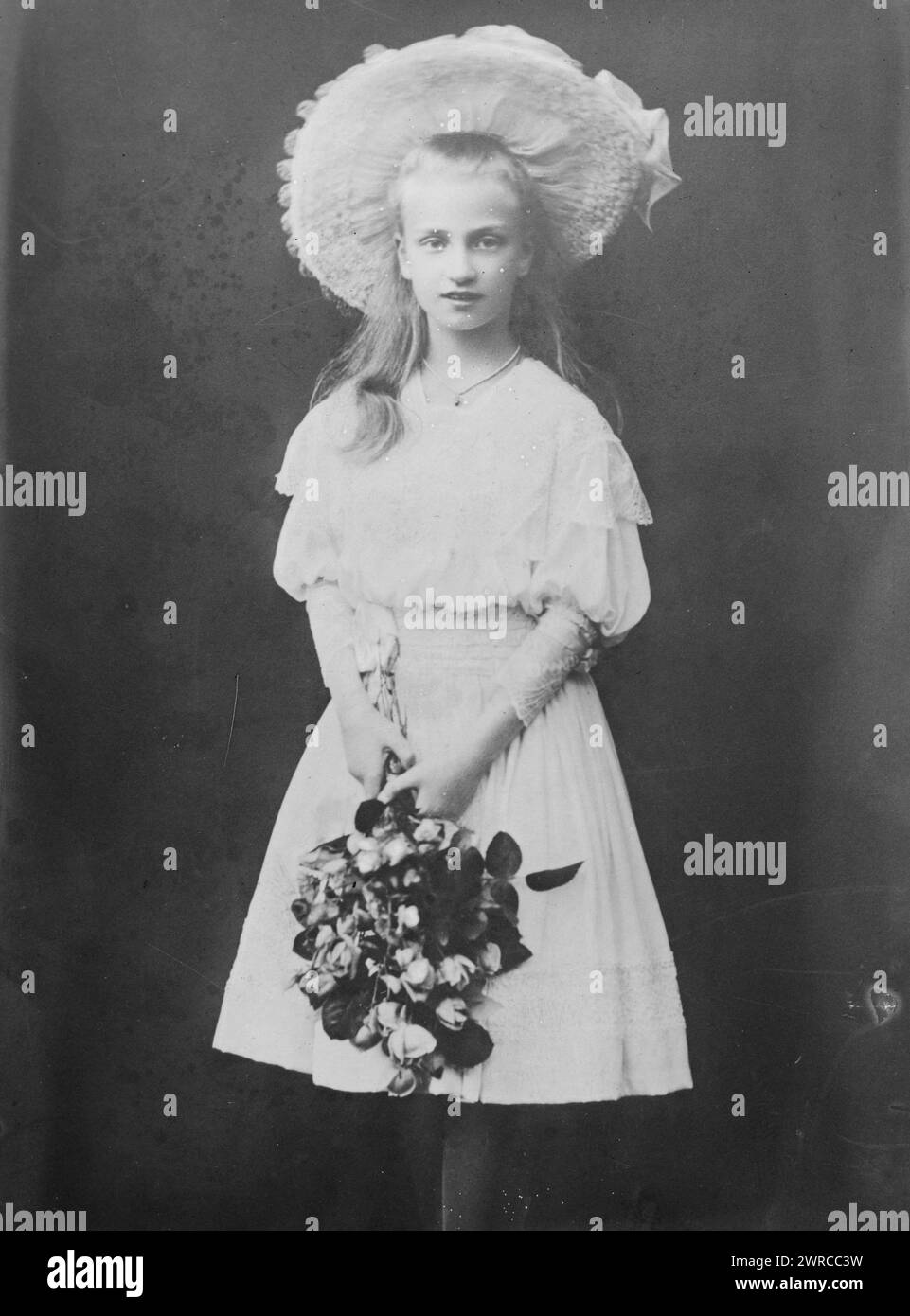 Margaret of Saxony, Photograph shows Princess Margarete Karola of Saxony (1900-1962)., between ca. 1915 and ca. 1920, Glass negatives, 1 negative: glass Stock Photo
