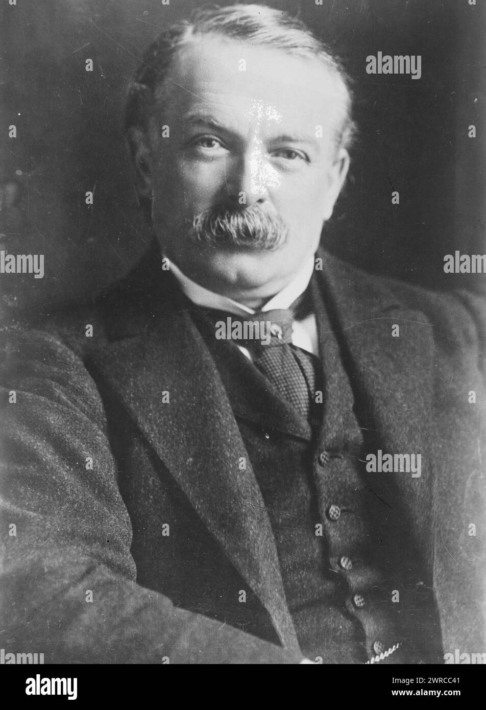 D. Lloyd George, Photograph shows British Liberal Party statesman David Lloyd George, 1st Earl Lloyd-George of Dwyfor (1863-1945) who served as Prime Minister from 1916-1922., between ca. 1915 and ca. 1920, Glass negatives, 1 negative: glass Stock Photo