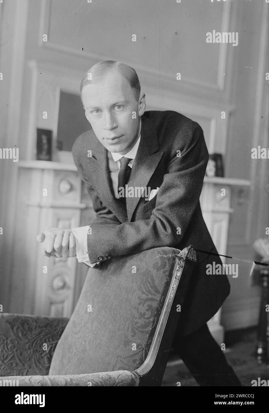 Prokofieff i.e. Prokofiev, Photograph shows Russian composer Sergei Sergeyevich Prokofiev (1891-1953) who lived in the United States between 1918 and 1920., between 1918 and 1920, Glass negatives, 1 negative: glass Stock Photo