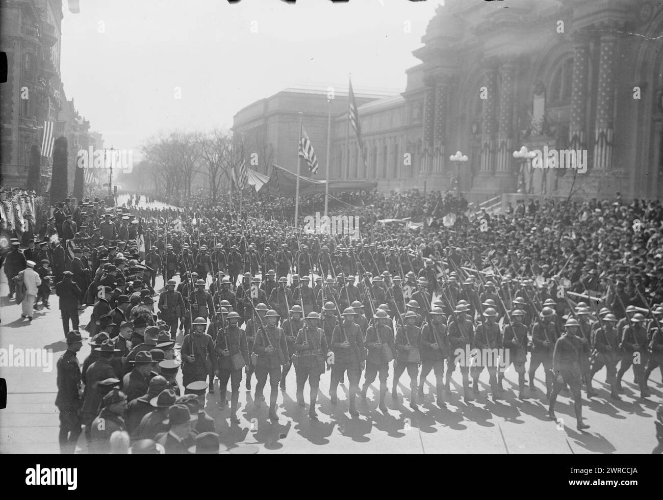 27th Division, Photograph shows parade for the soldiers of the U.S ...