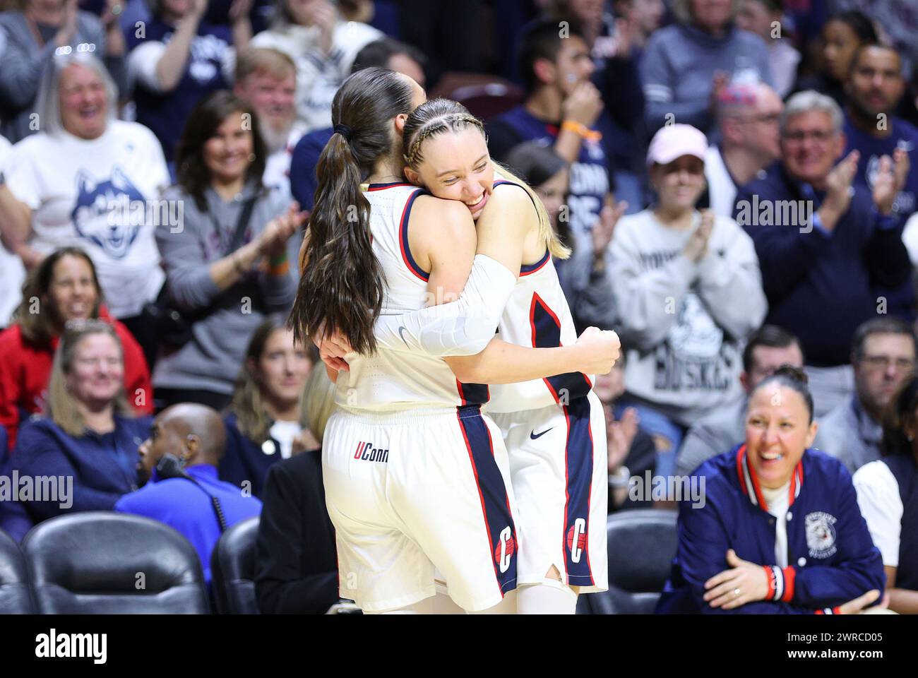 UNCASVILLE, CT MARCH 11 UConn Huskies guard Paige Bueckers (5) and