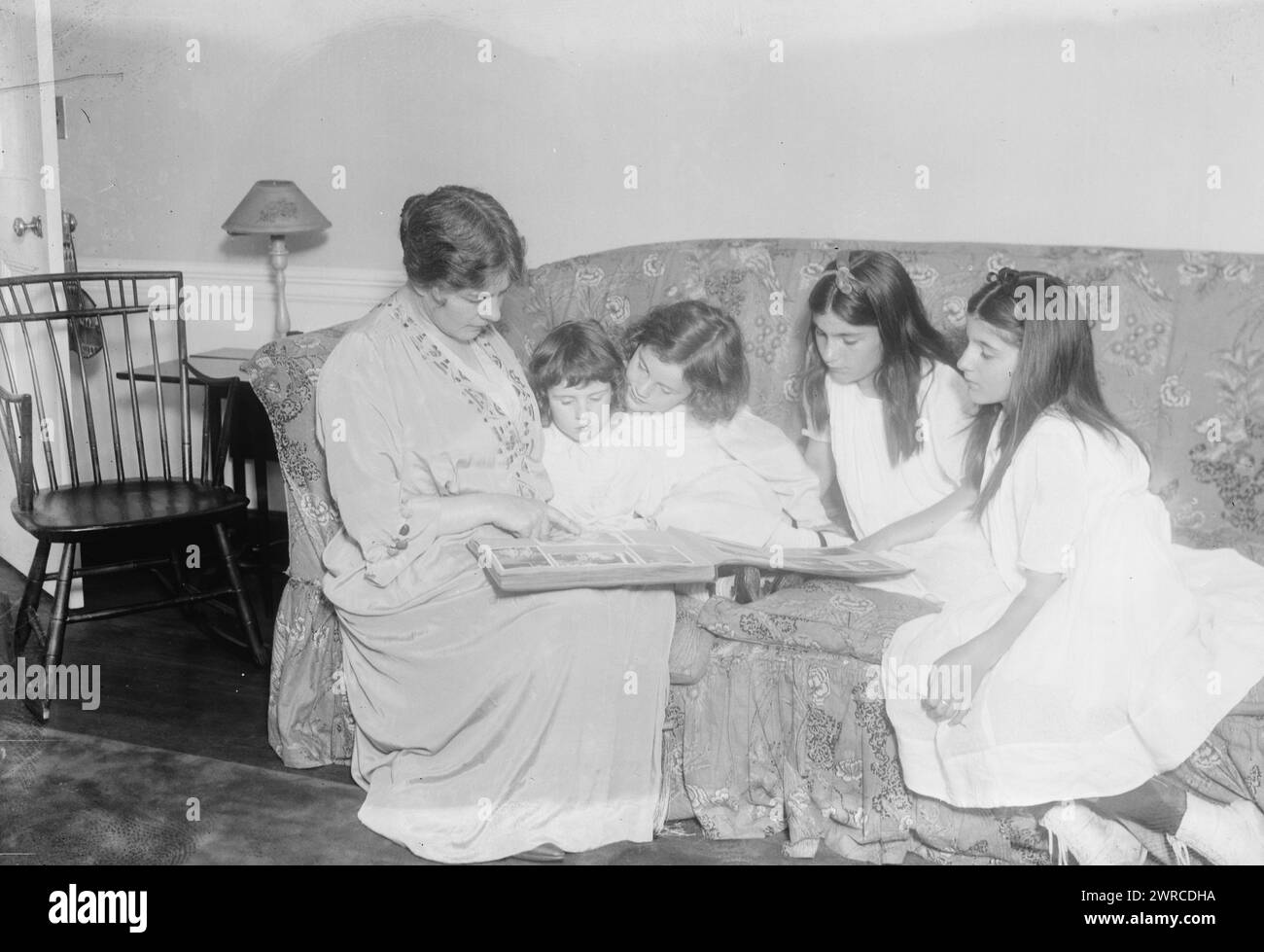 Homer, Photograph shows opera singer Louise Dilworth Homer (1871-1947) with children., 1919 Jan. 5, Glass negatives, 1 negative: glass Stock Photo