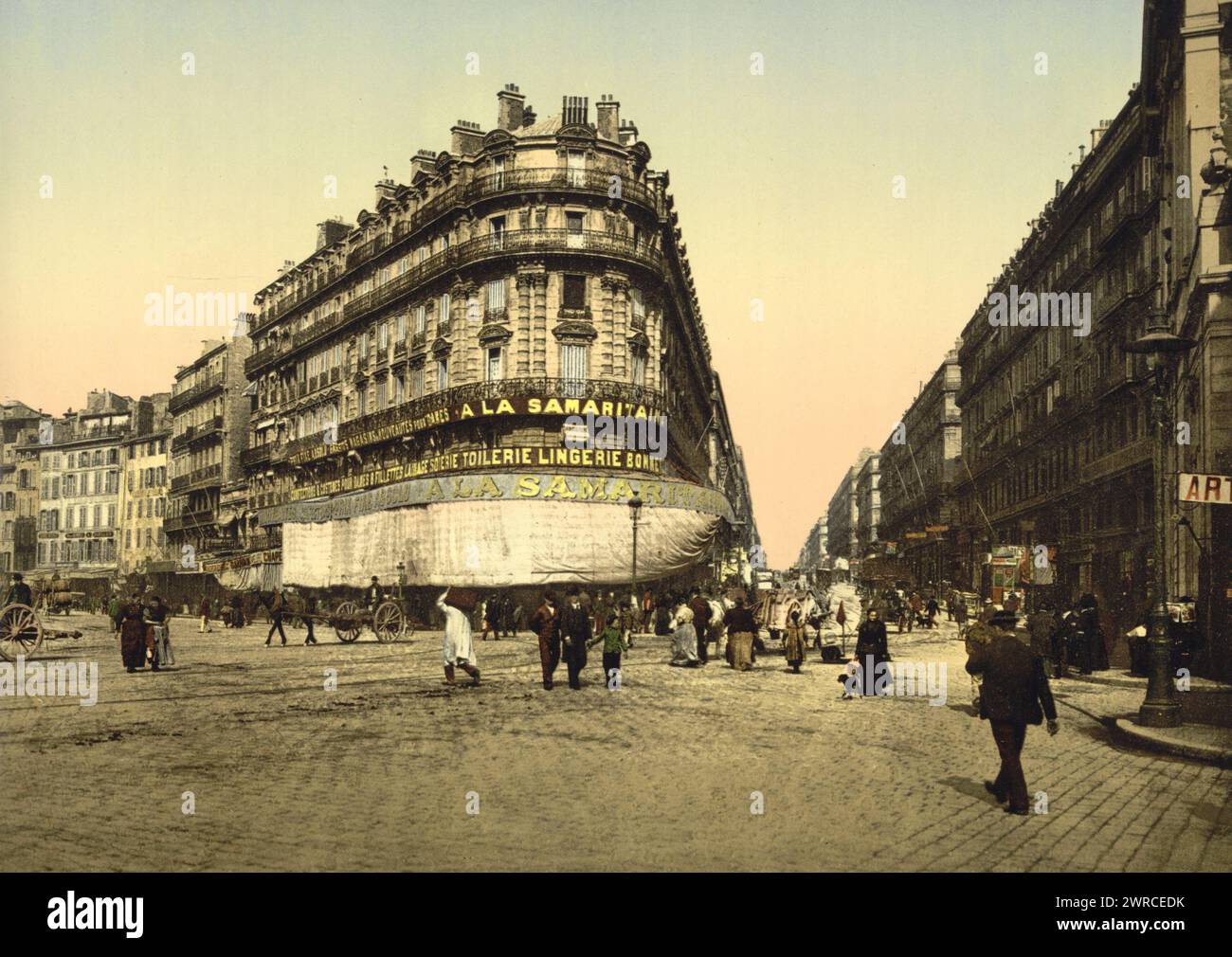 Rue de la Republic, Marseilles, France, between ca. 1890 and ca. 1900., Color, 1890-1900 Stock Photo