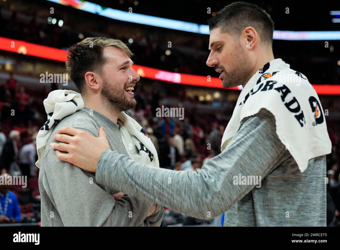 Dallas Mavericks Guard Luka Doncic Left And Chicago Bulls Center Dallas Mavericks Guard Luka Doncic Left And Chicago Bulls Center