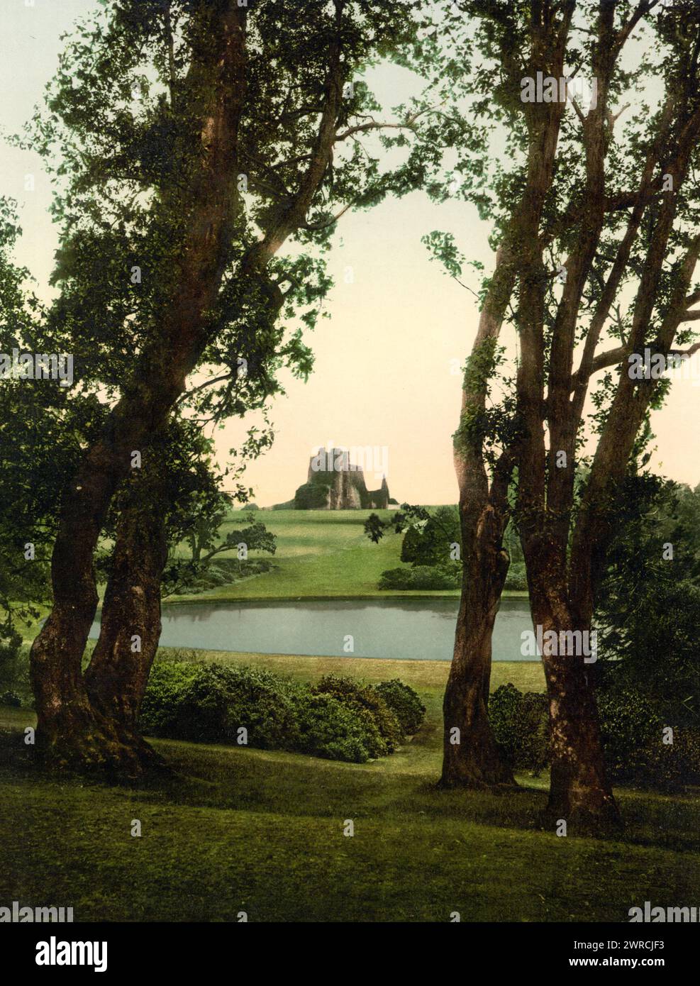 Castle Kennedy, Stranraer, Scotland, between ca. 1890 and ca. 1900., Scotland, Stranraer, Color, 1890-1900 Stock Photo