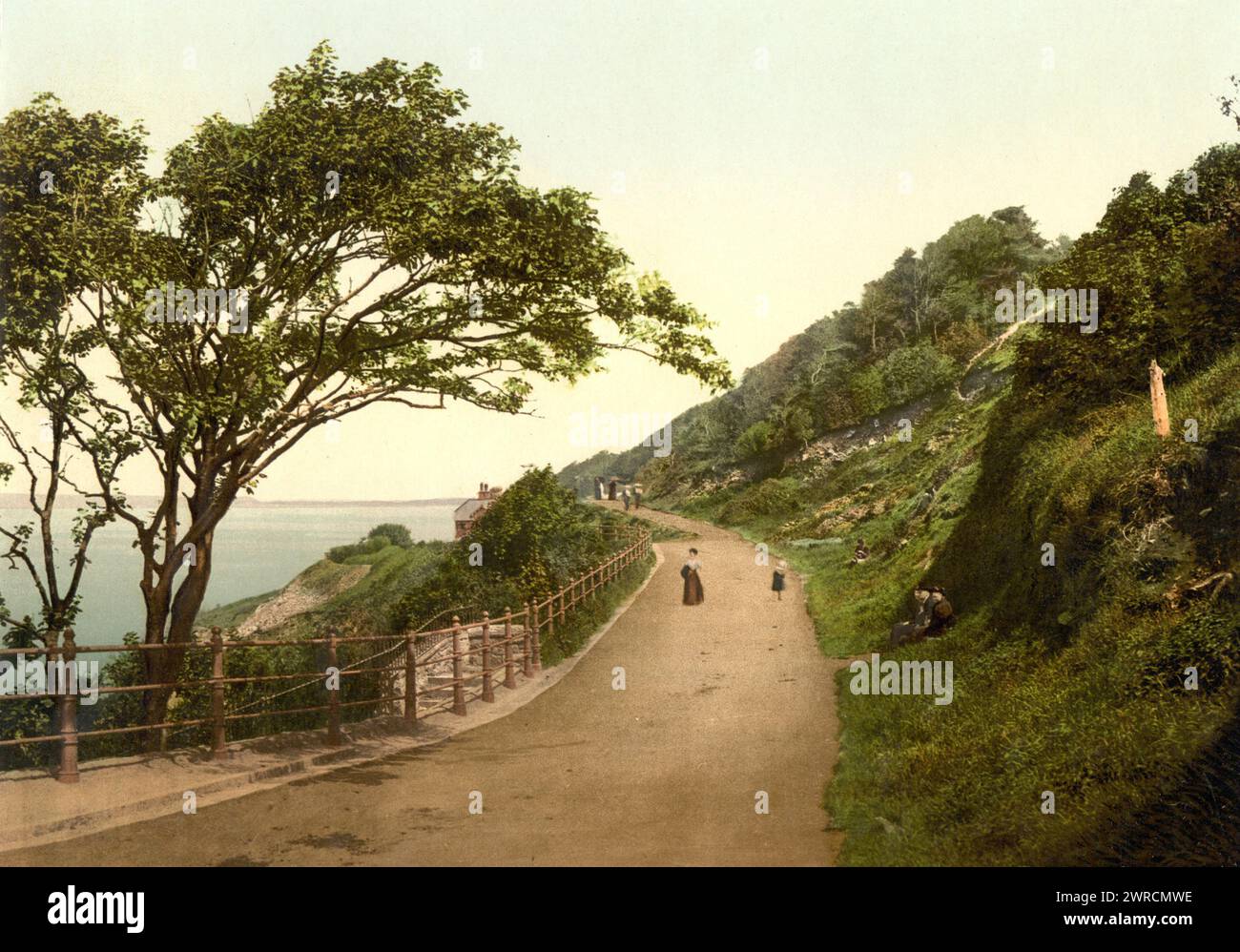 Kewstoke Road, Weston-super-Mare, England, between ca. 1890 and ca. 1900., England, Weston-super-Mare, Color, 1890-1900 Stock Photo