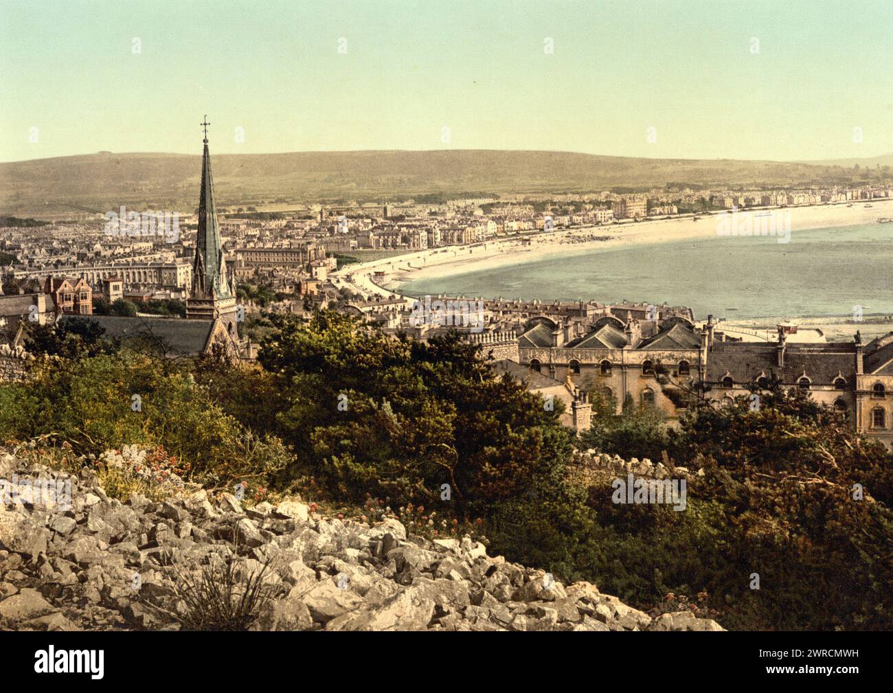 General view, Weston-super-Mare, England, between ca. 1890 and ca. 1900., 1 photomechanical print: photochrom, color Stock Photo