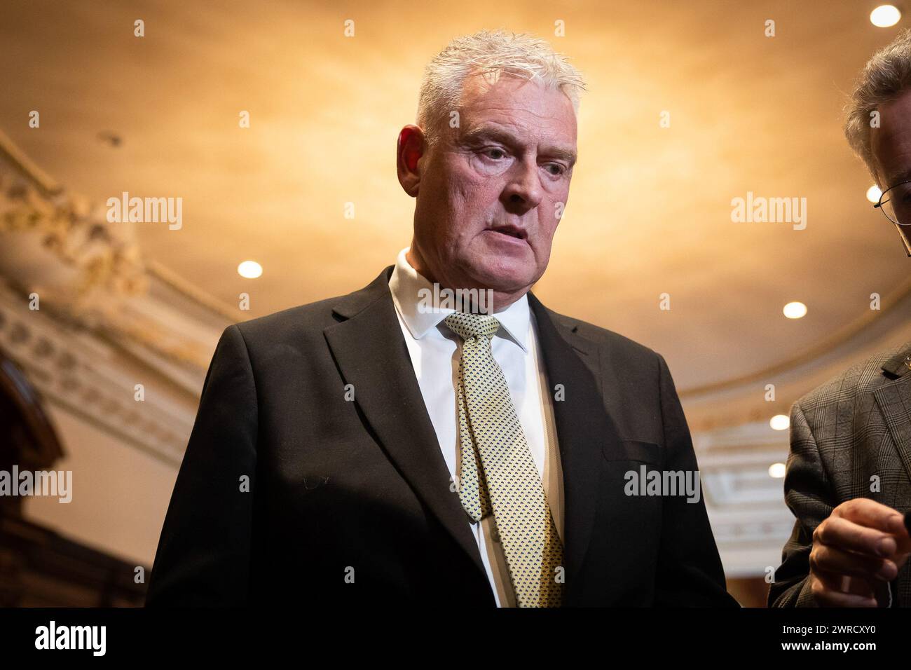 London, UK. 11th Mar, 2024. MP for Ashfield Lee Anderson is interviewed after a Reform UK press conference. Anderson has defected from the Conservatives to Reform UK after his comments on Sadiq Khan being ëin the pocket of Islamistsí led to the Conservative whip being withdrawn from him. Credit: SOPA Images Limited/Alamy Live News Stock Photo