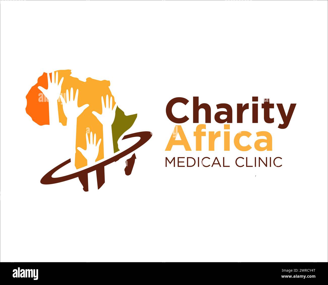 charity africa logo designs with hand figure Stock Vector