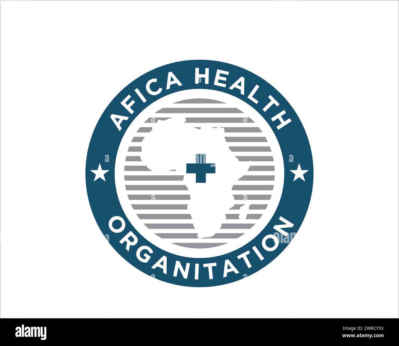 africa health logo designs with africa map and plus logo Stock Vector