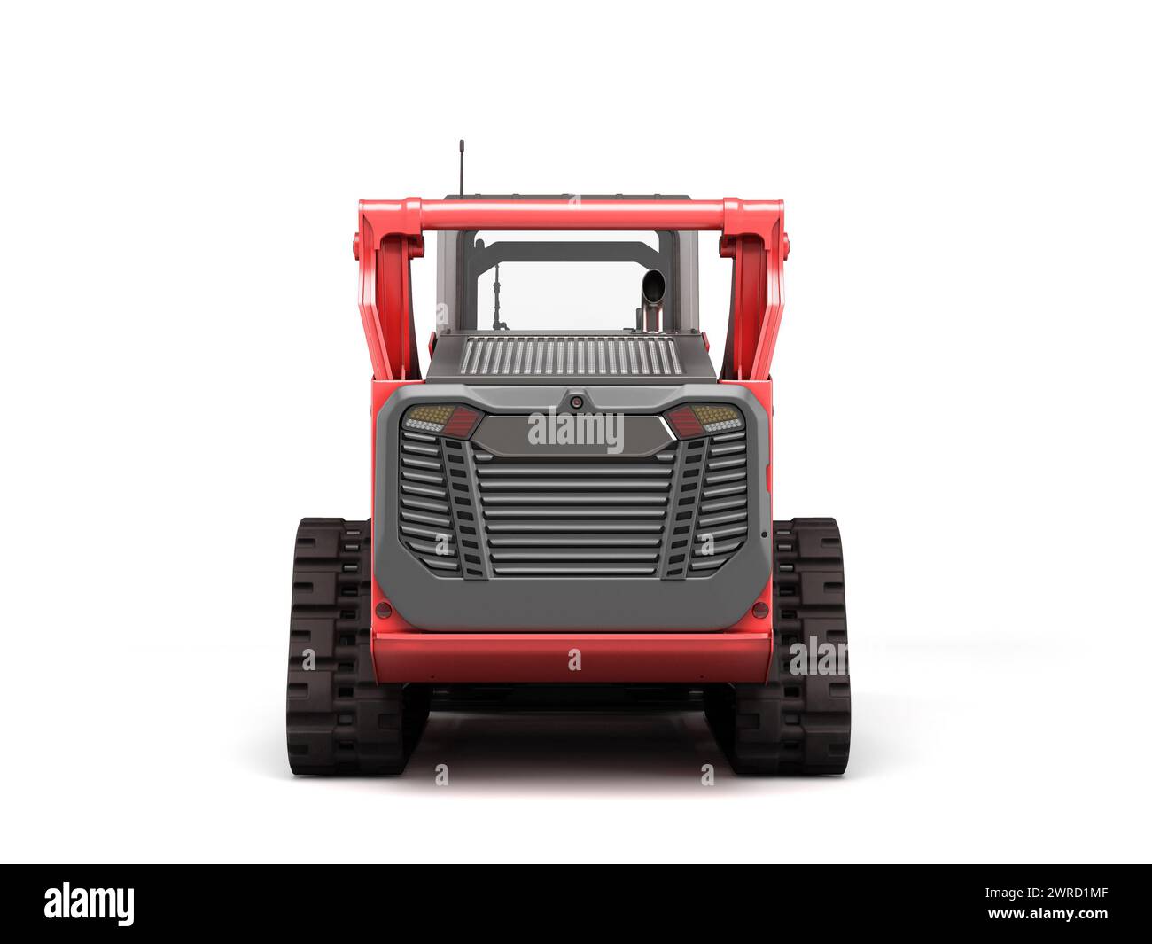 Rent Large Track Skidloader back view 3d rendr on white Stock Photo - Alamy