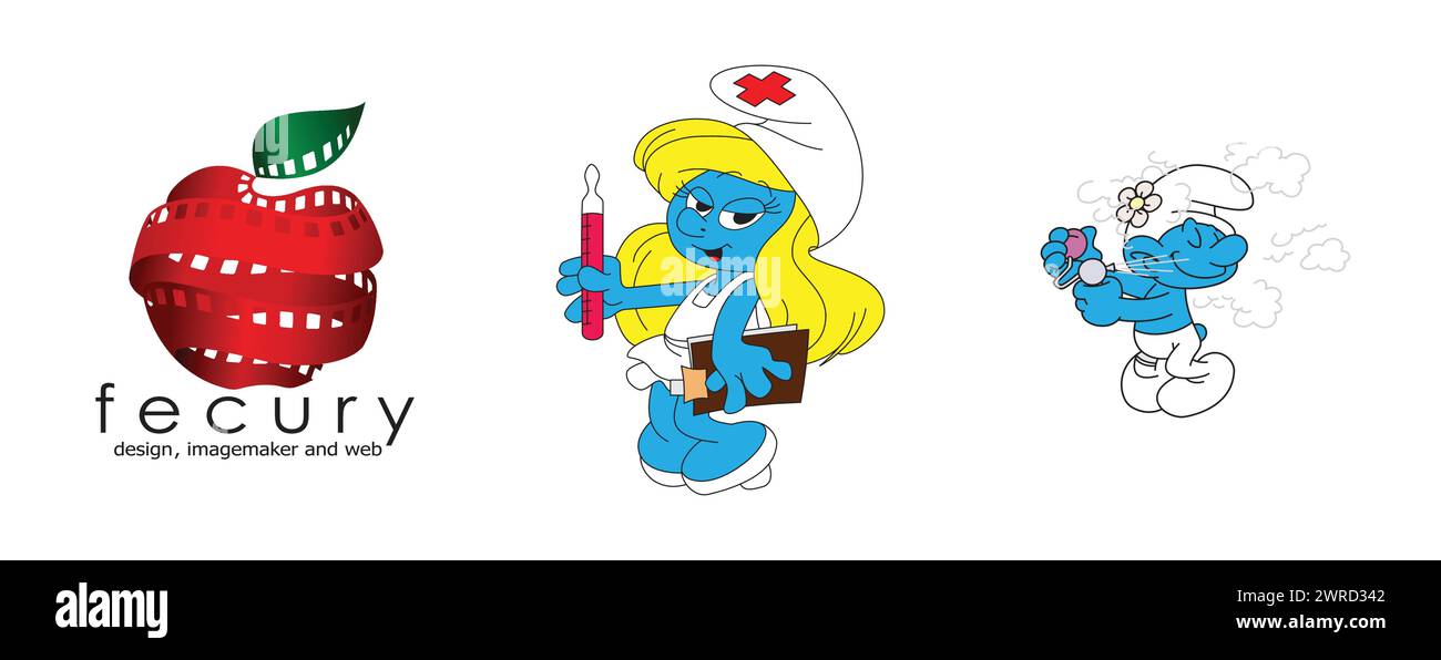 Smurfette logo hi-res stock photography and images - Alamy