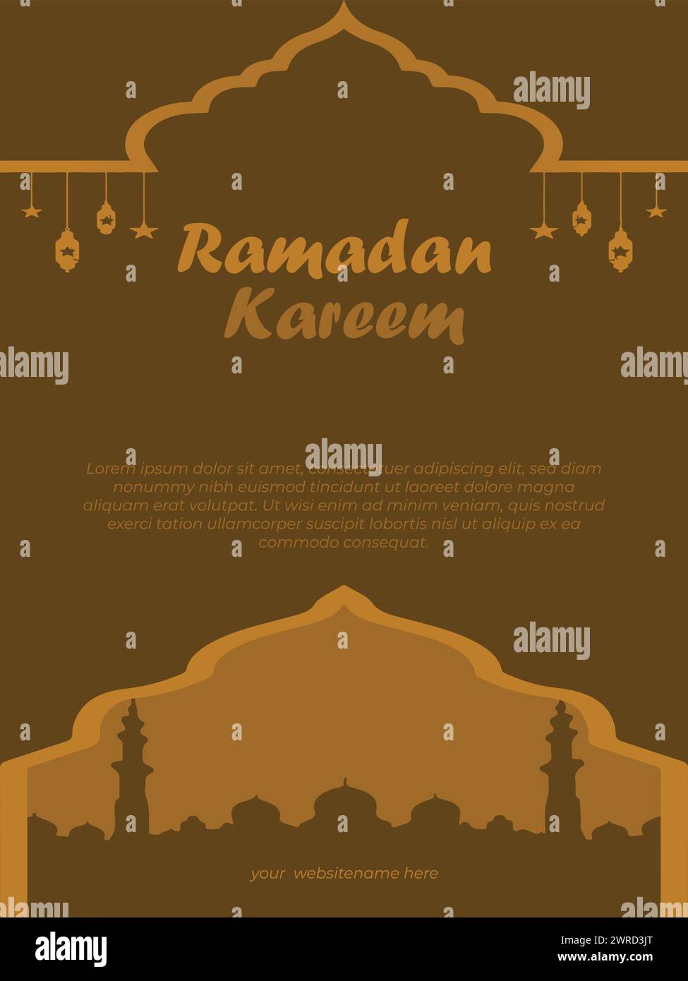 Ramadan Kareem vertical Poster Template Stock Vector