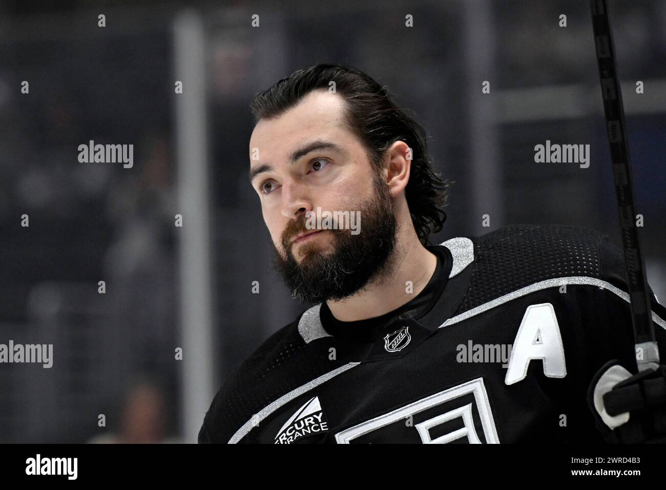 Los Angeles Kings defenseman Drew Doughty (8) skates during warmups