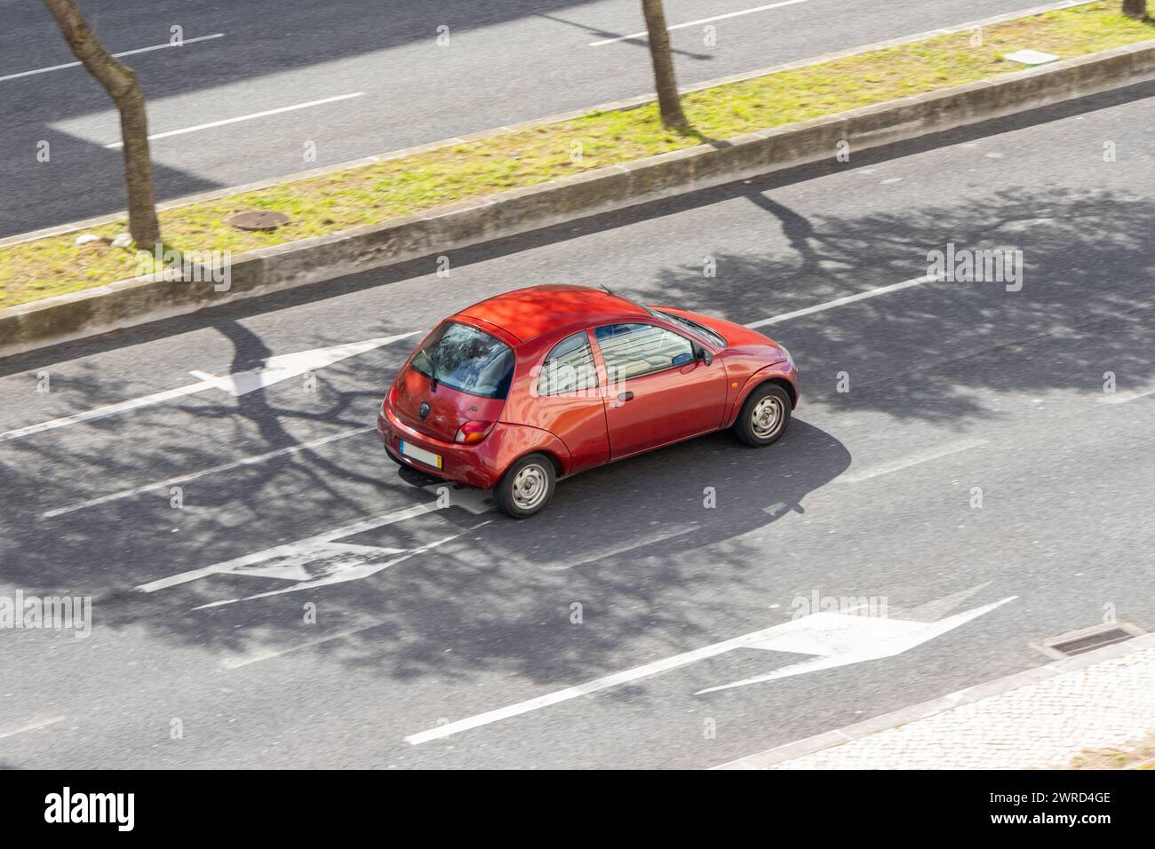 Lisbon, Portugal, on March 11, 2024, Classic vehicle from the year 1997 from the manufacturer Ford model Ka Stock Photo