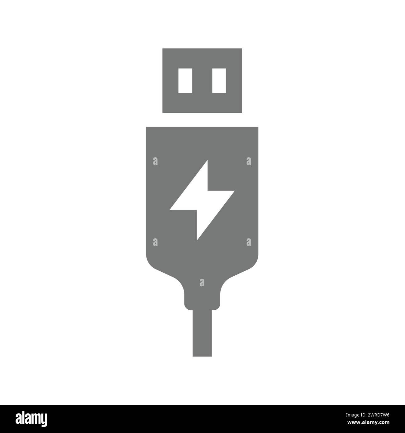Usb charger vector icon. Simple fill symbol. Stock Vector