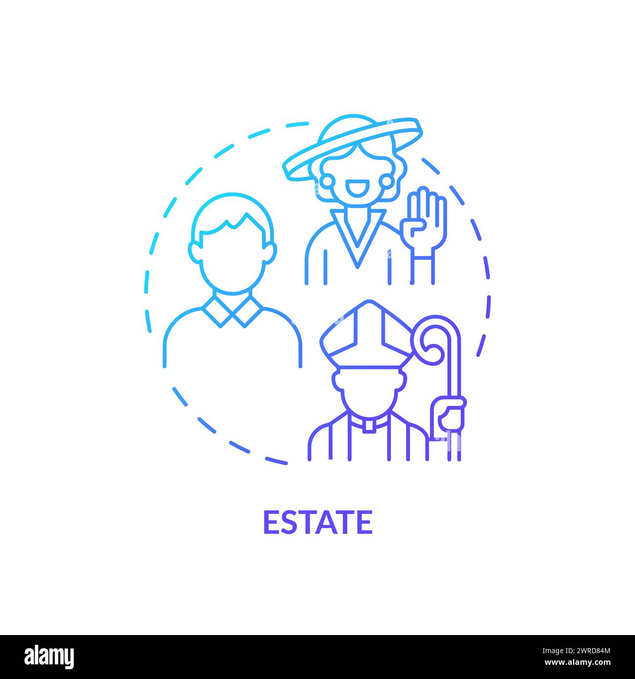 Estate systems blue gradient concept icon Stock Vector
