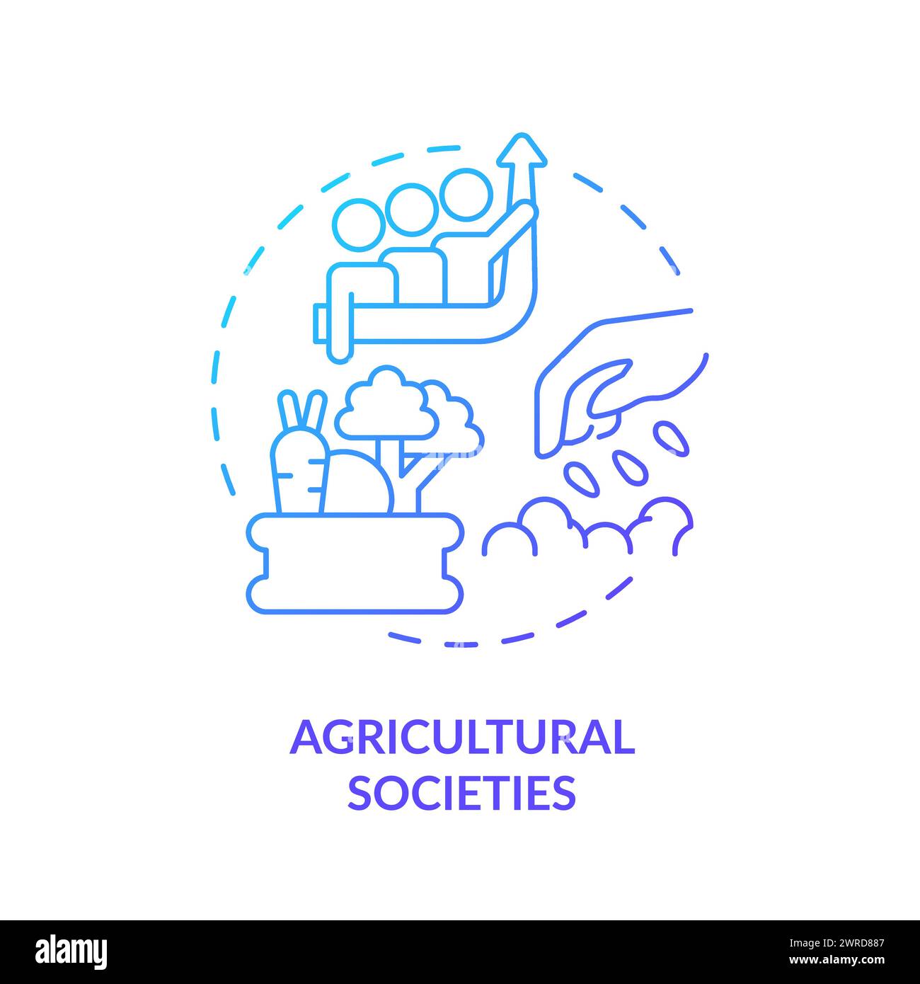 Agricultural society blue gradient concept icon Stock Vector