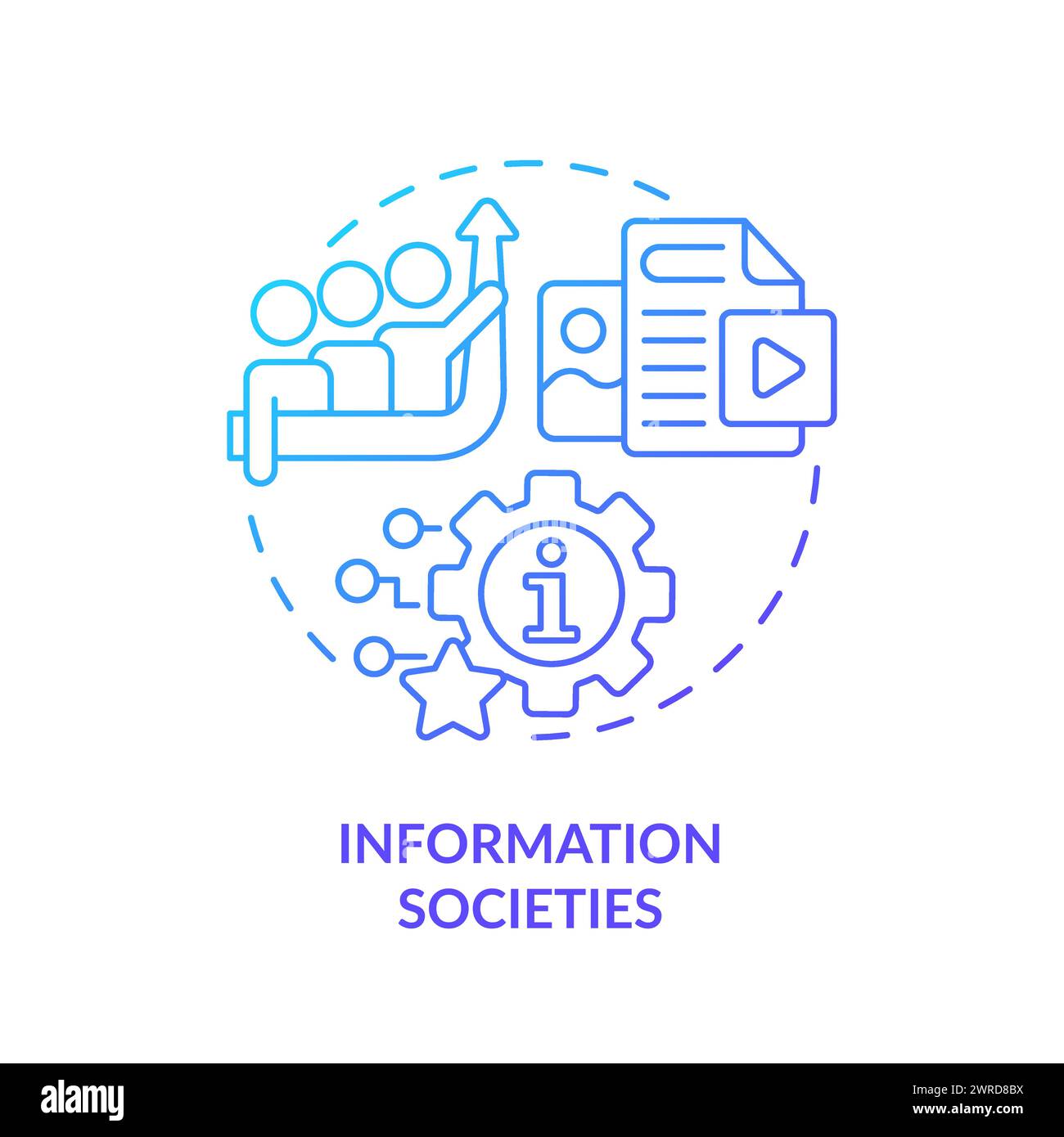 Information societies blue gradient concept icon Stock Vector