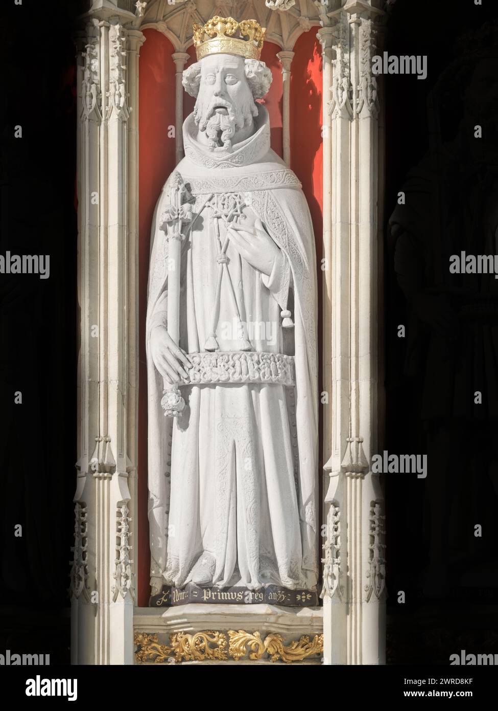 Statue Of A Medieval English King Henry I On The Rood Screen In The