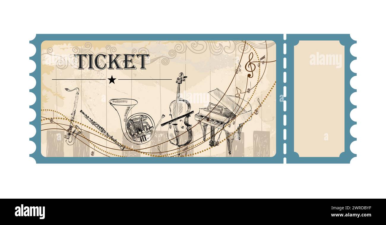 Concert ticket template Stock Vector Image Art Alamy Concert ticket template Stock Vector Image Art Alamy
